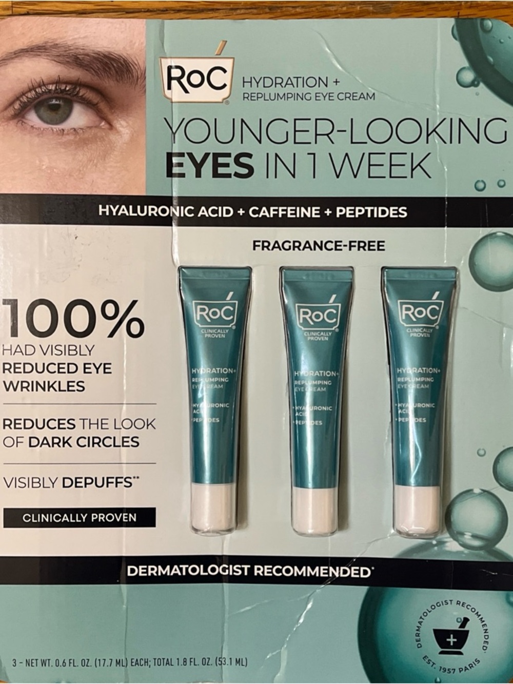 ROC hydration replumping eye cream 3 pack new
